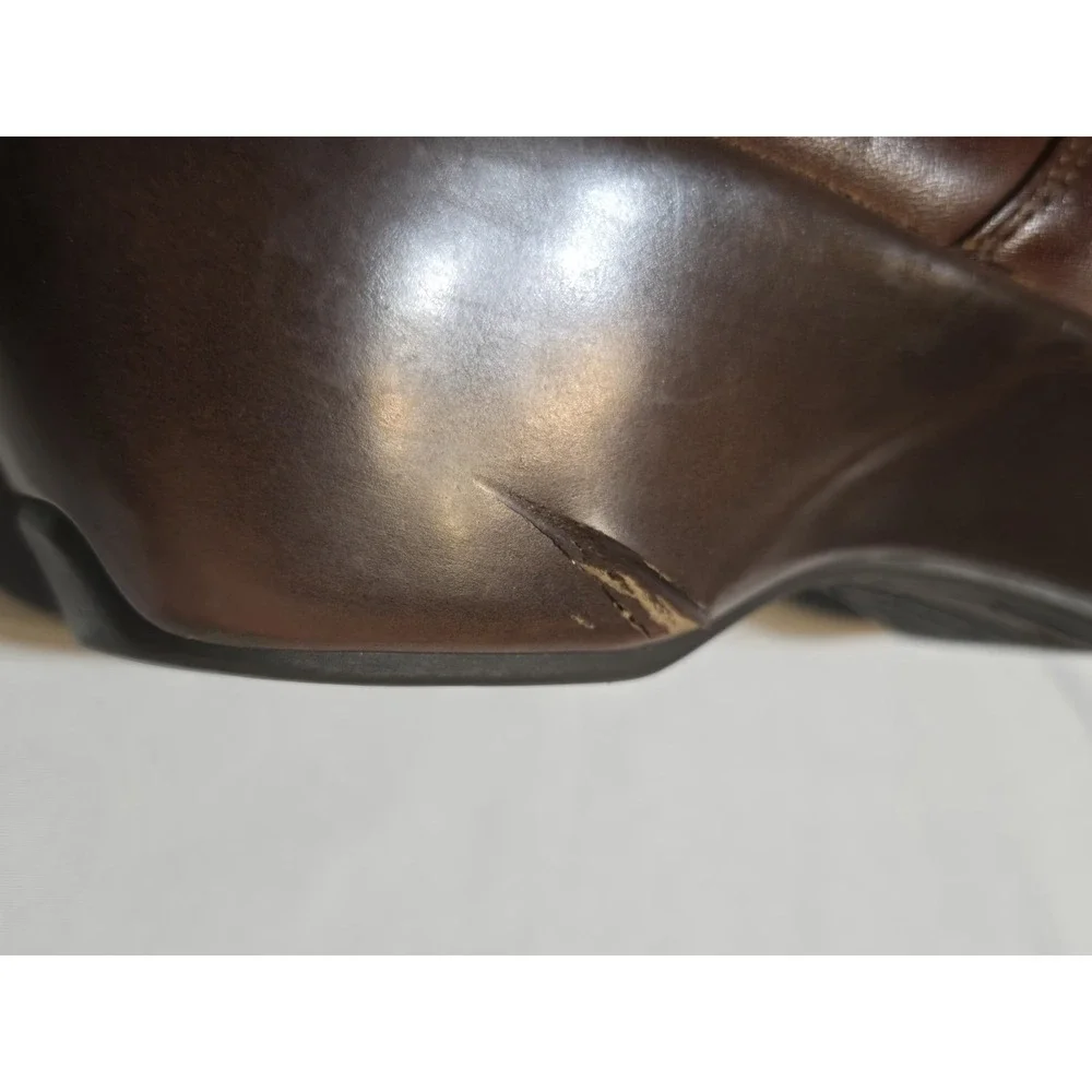 Ariat Leather Wedge Comfort Clogs Womens 8.5B ATS Footbed Brown Cushioned Logo